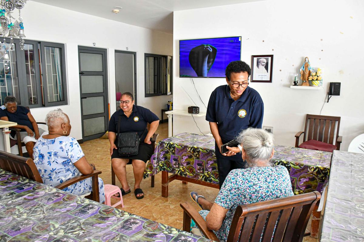 The Members Interacting with the Elderly in the Home
