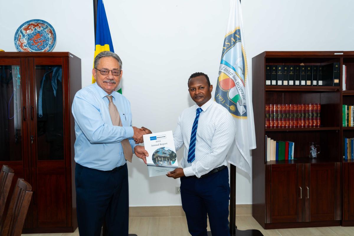 Hon. Speaker Mancienne and CEO Mr. Neddy Padayachy
