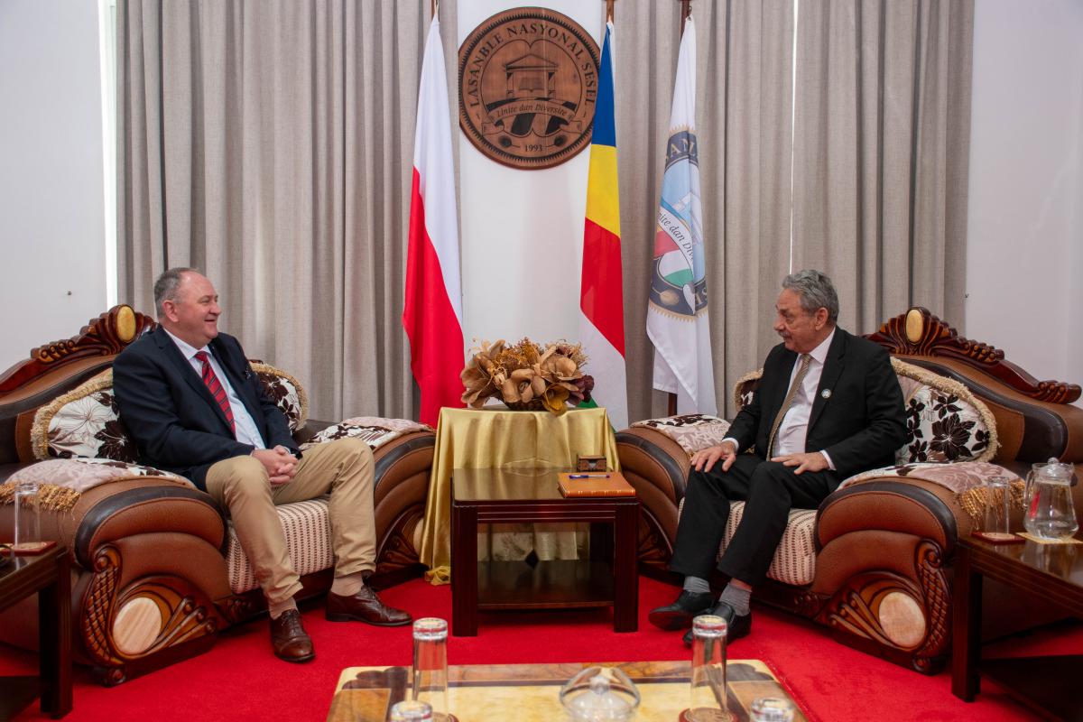 H.E. Mr. Mirosław Gojdź and Hon. Speaker Mancienne