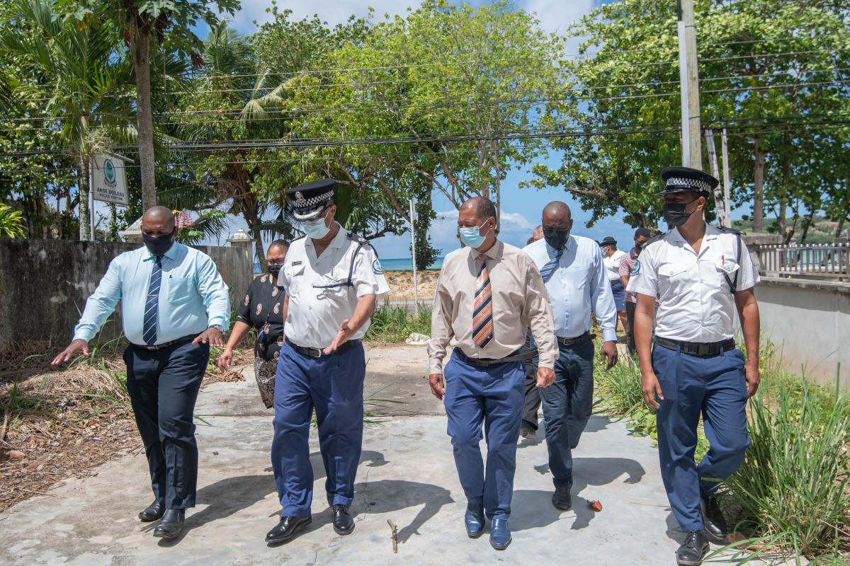 Hon Andre with the Officials from the Police Station