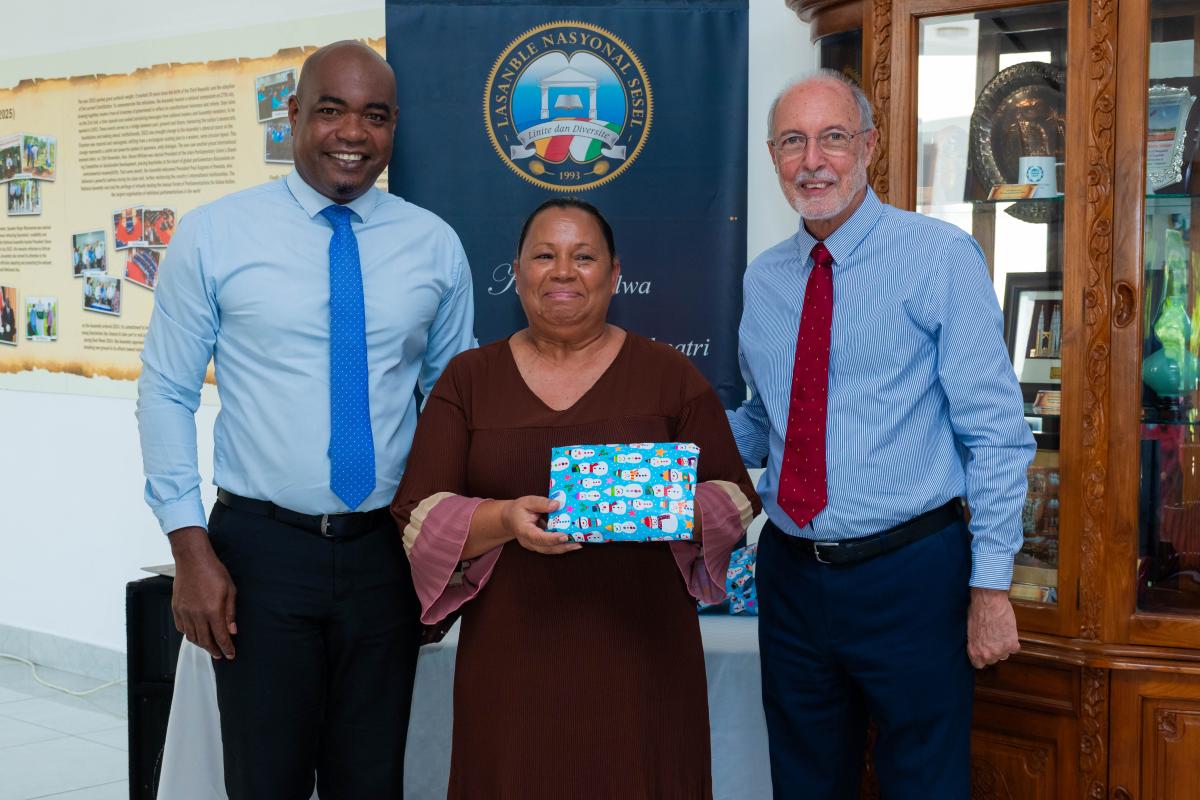 Presentation of Christmas Gifts by Deputy Speaker Hon. Egbert Aglae and LOTO Hon. Bernard Georges