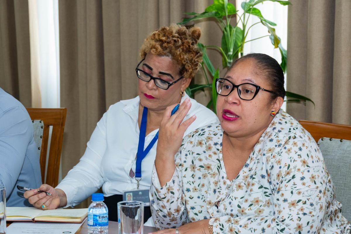 Chairperson of the DSC Hon. Audrey Vidot, and Committee Clerk Mrs. Florette Monaie