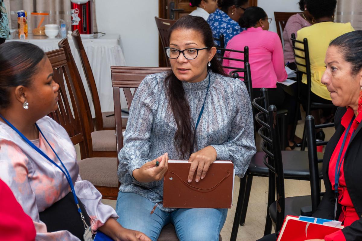 Participant speaking during event