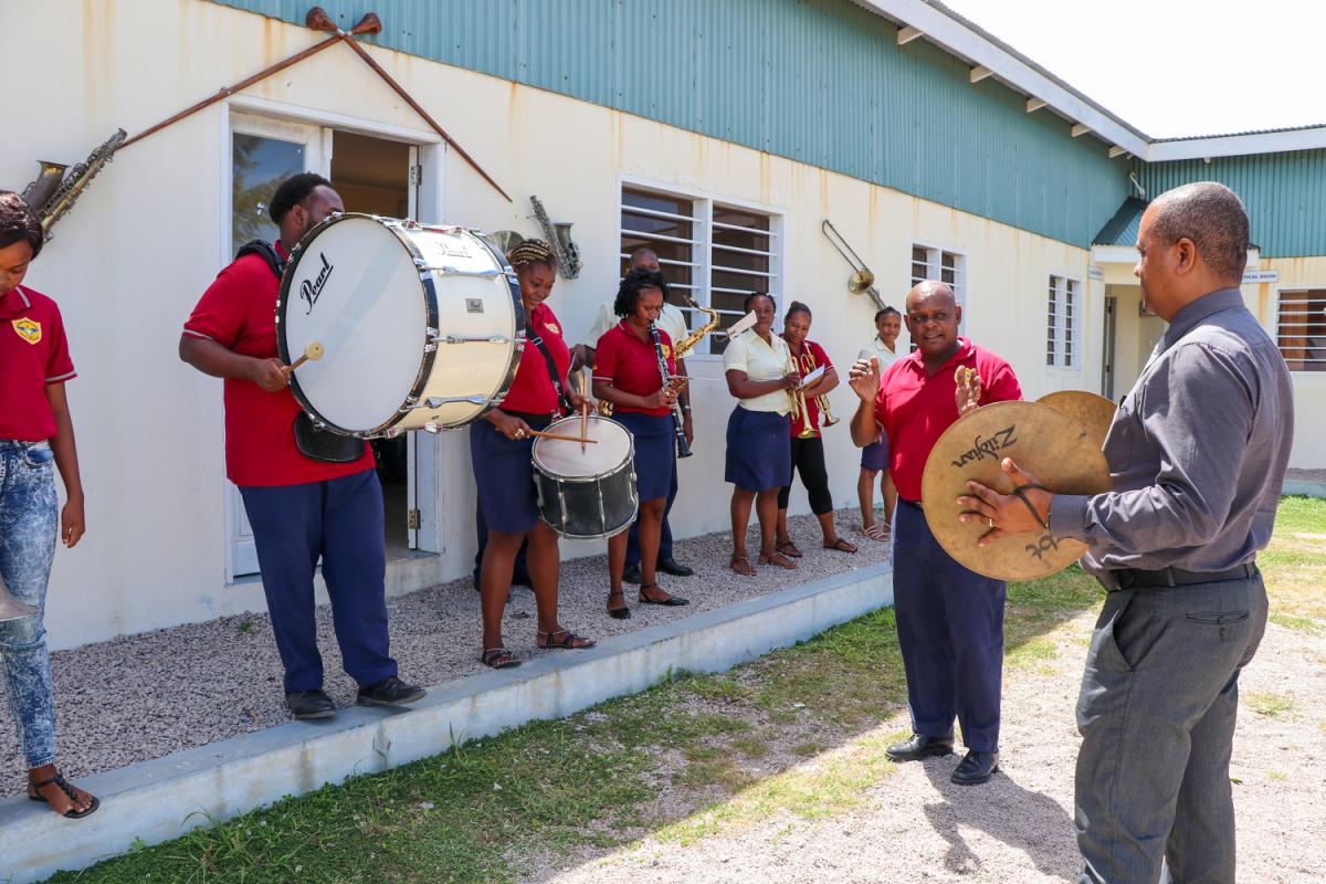 The Brass Band Performing 