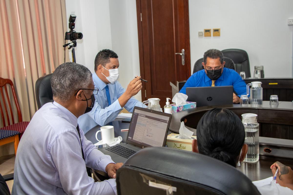 Hon Woodcock Making a Point