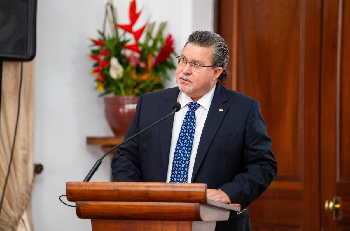 Minister Pierre Laporte during address
