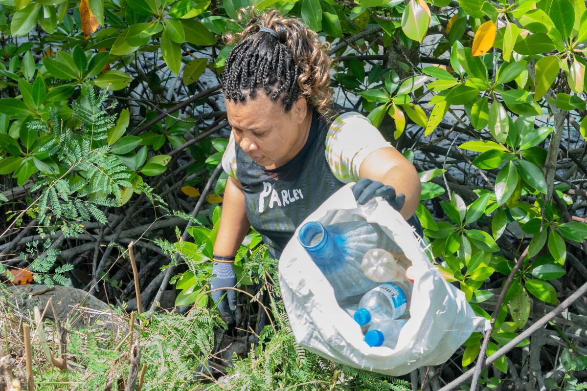 Deaf Centre Teacher during clean up