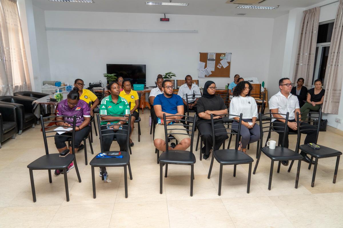 Staff participating in ergonomics activity