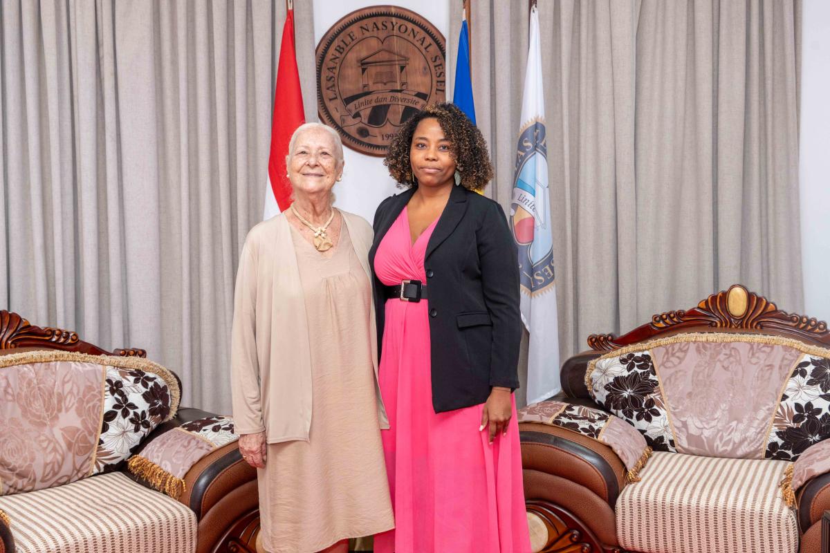 Speaker, Hon. Azarel Ernesta and Ambassador Francesca Azais