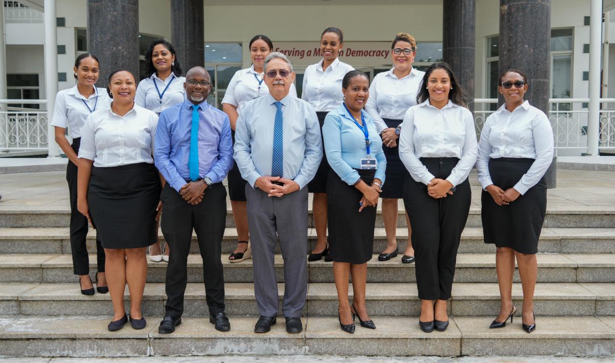 Hansard team and Ms. Barbe alongside Speaker and Deputy Speaker aswell as the Clerks