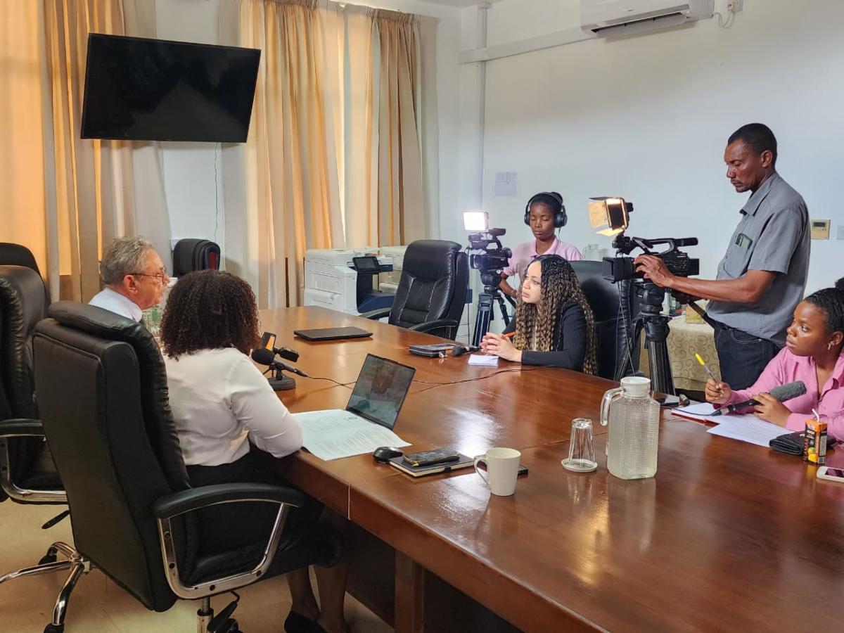 Media Representatives conducting interview